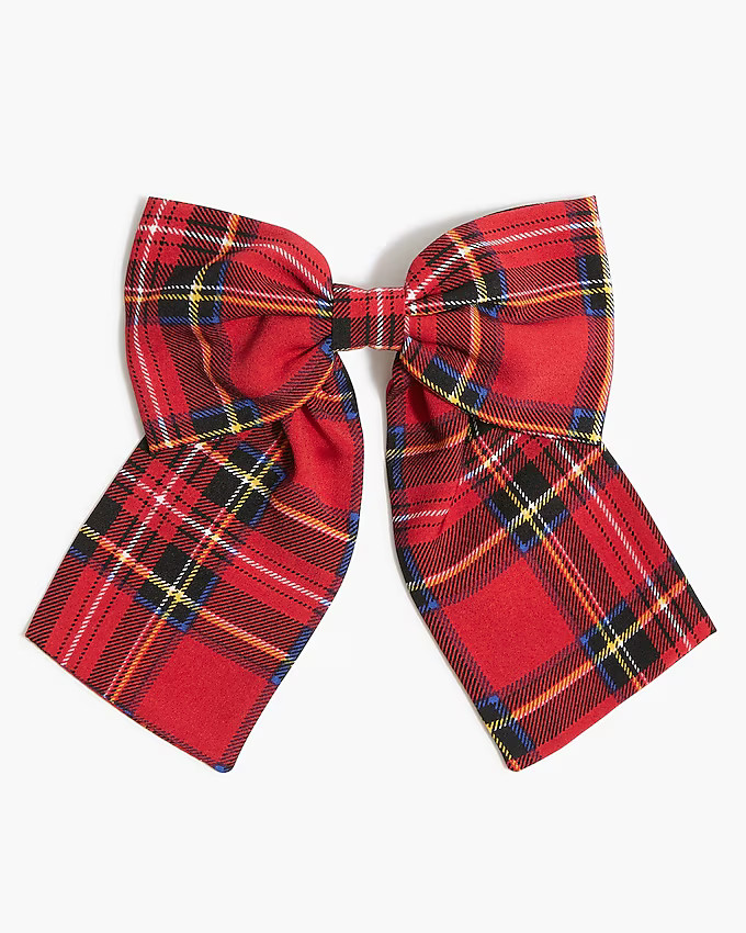 Large tartan bow barrette | J.Crew Factory