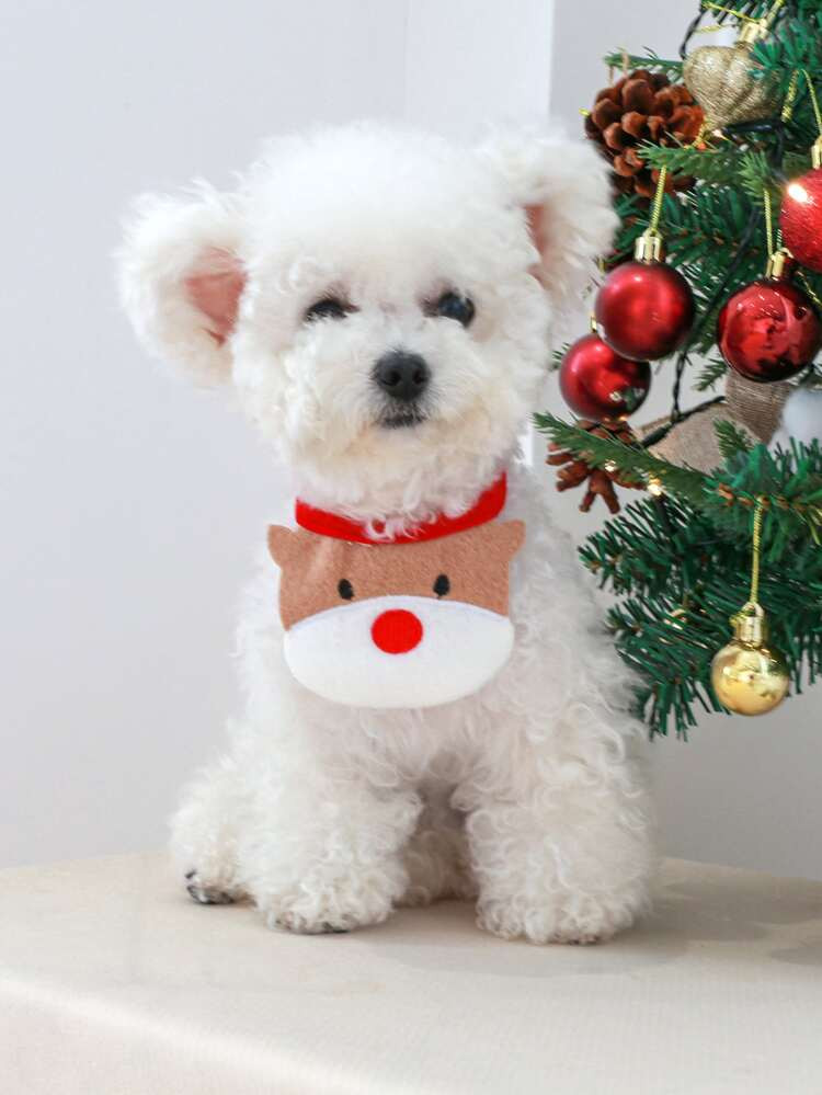 Christmas Elk Print Pet Bib | SHEIN