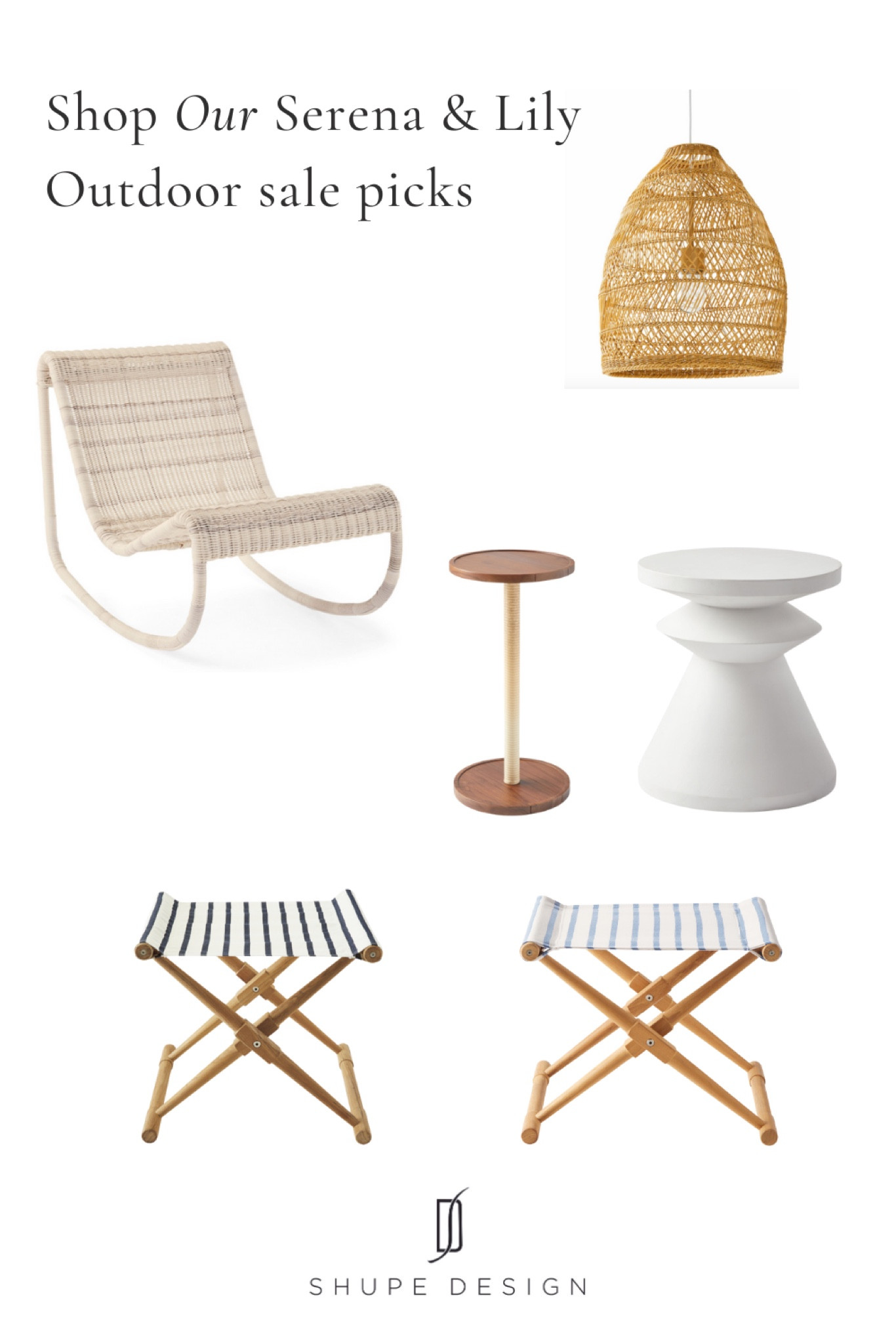 These are classics and I’ve loved them for years. Those camp stools around a fire pit are the cutest addition to any outdoor event. 

Serena & lily, outdoor furniture, sale, outdoor chair, outdoor stool, outdoor light, outdoor side table

#LTKhome #LTKSeasonal #LTKSale