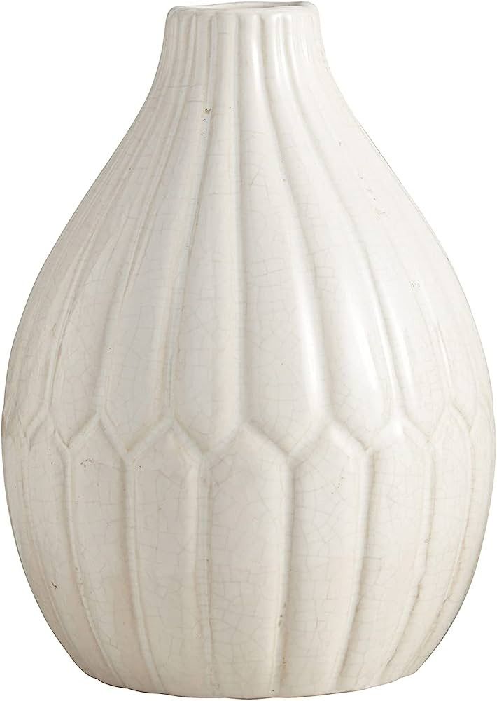 47th & Main Ceramic Decorative Vase, 6.7" Tall, White Crackle | Amazon (US)