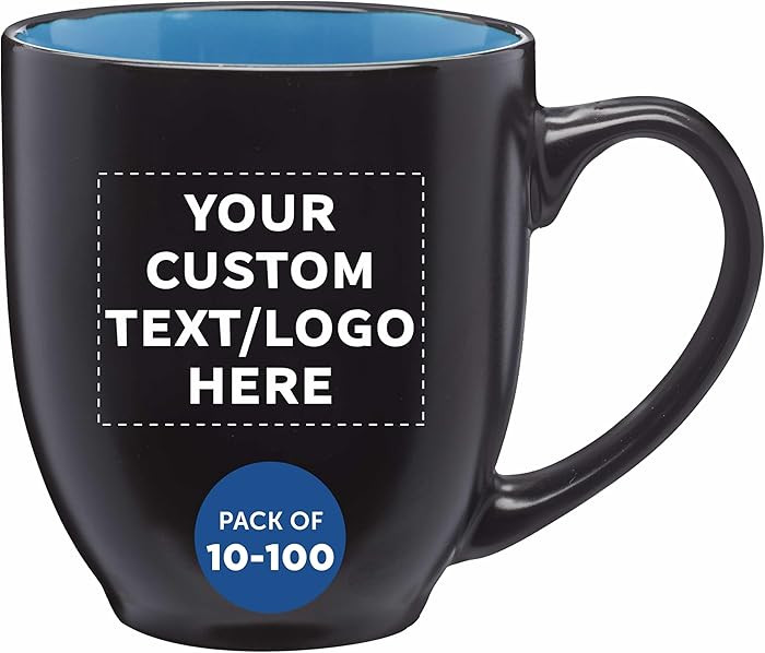Custom Bistro Coffee Mugs 16 oz Set of 10/50/100 Personalized Bulk Pack Great for Coffee Tea Coco... | Amazon (US)