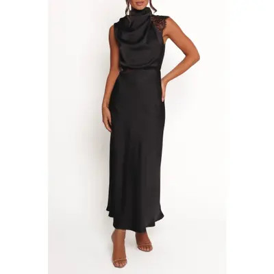 Petal & Pup Anabelle Halter Neck Maxi Dress in Black at Nordstrom, Size X-Small | Nordstrom