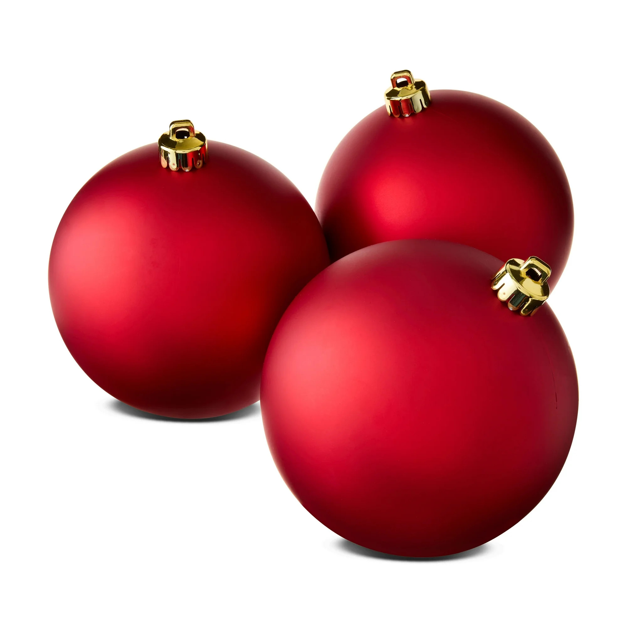 4-Count Matte Red Shatterproof Christmas Ornaments, 5.9 in, by Holiday Time - Walmart.com | Walmart (US)