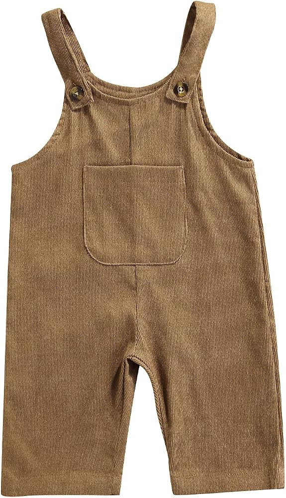 Newborn Baby Boy Girl Summer One Piece Button Suspender Overalls Jumpsuit Sleeveless Plain Romper... | Amazon (US)