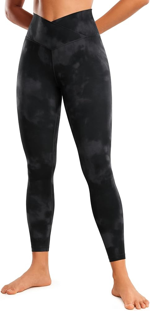CRZ YOGA Womens Butterluxe Cross Waist Workout Leggings 25 Inches - V Crossover High Waisted Gym ... | Amazon (US)