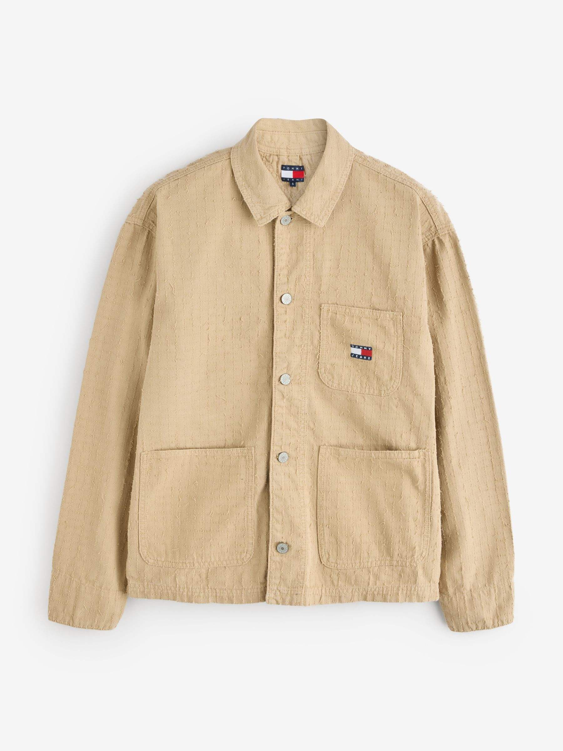 Tommy Jeans Tommy Jeans Gold Oversized Fit Textured Canvas Overshirt | Next US