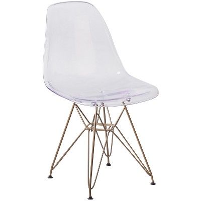 Flash Furniture Elon Series Ghost Chair with Gold Metal Base | Target