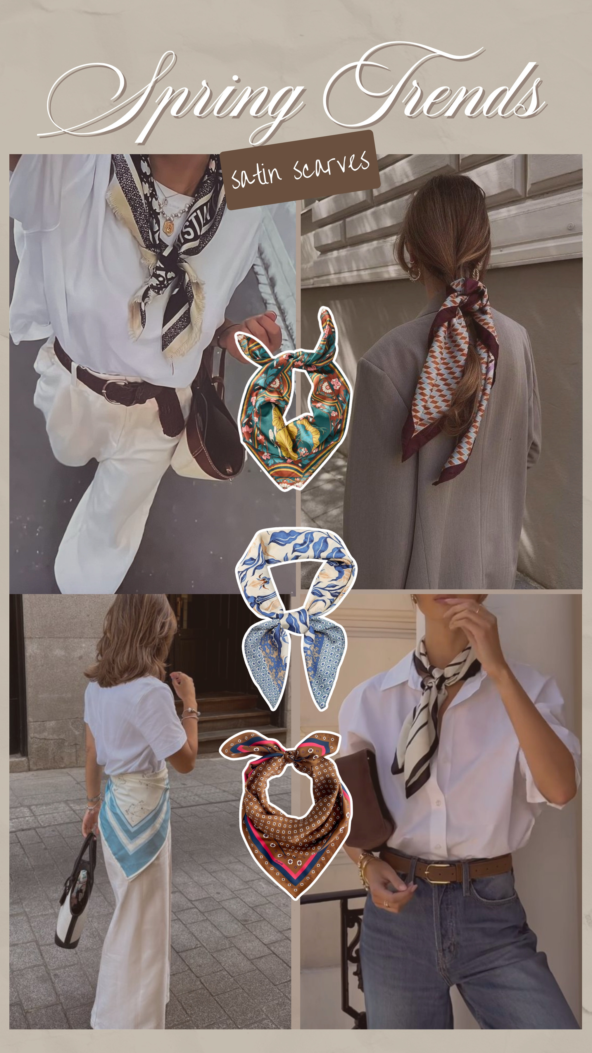 Love the satin scarf trend! So many cute ways to wear it!

spring outfits, spring trends, spring 2026, satin scarves, styling scarf for spring 

 #LTKootd