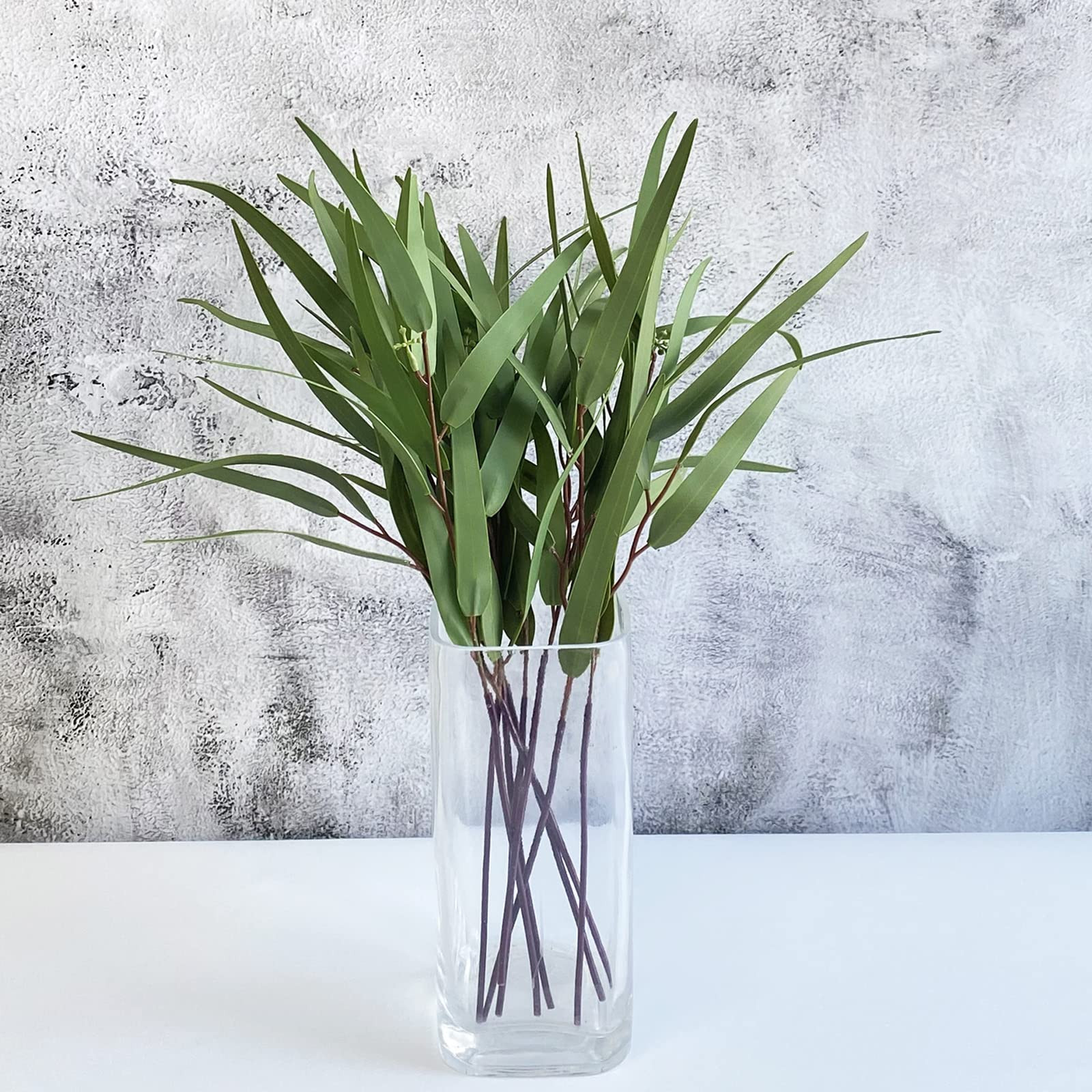 YalzoneMet 10 Pcs 16.5 inch Artificial Weeping Willow Real Touch Fake Salix Leaf Spray Faux Artificial Latex Greenery Plants for Home Decor Wedding Arrangement Bouquet Decoration Table Centerpiece | Amazon (US)