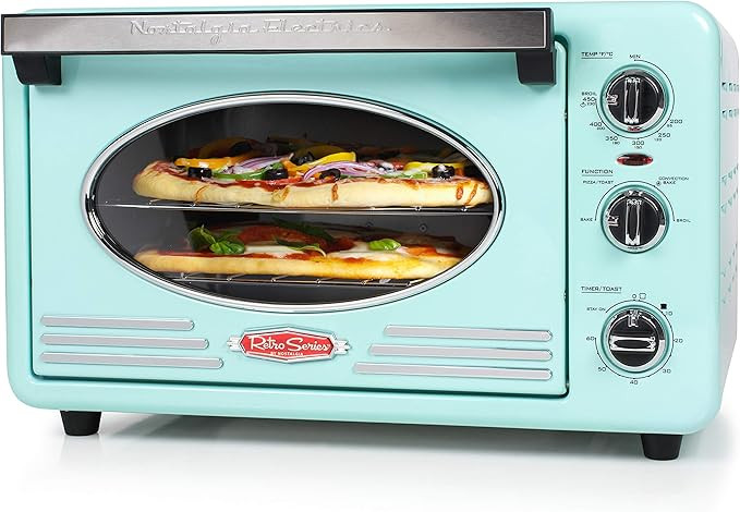 Nostalgia RTOV2AQ Large-Capacity 0.7-Cu. Ft. Capacity Multi-Functioning Retro Convection Toaster ... | Amazon (US)