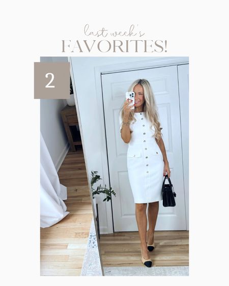 White dress for work, use code “Nikki20” to save an additional 20% off your purchase!

#LTKworkwear