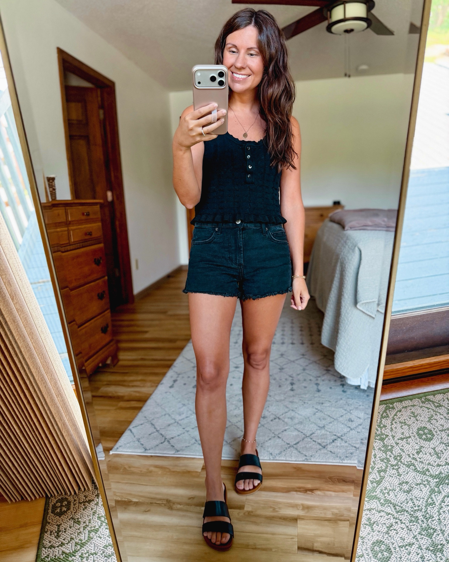 my tank is last year’s version, I linked this year’s version. I’m wearing xs. My shorts are size 00. I also linked some longer ones! My sandals are size 6.

#LTKPetite #LTKootd #LTKgrwm