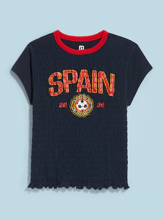 FIFA World Cup 26™ Spain Smocked Graphic T-Shirt for Women | Old Navy (US)