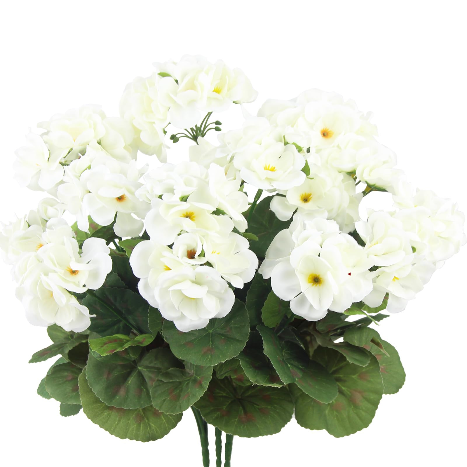 3 Pcs Artificial Geraniums Flowers Silk Geraniums for Outdoors UV Resistant White Artificial Gera... | Amazon (US)