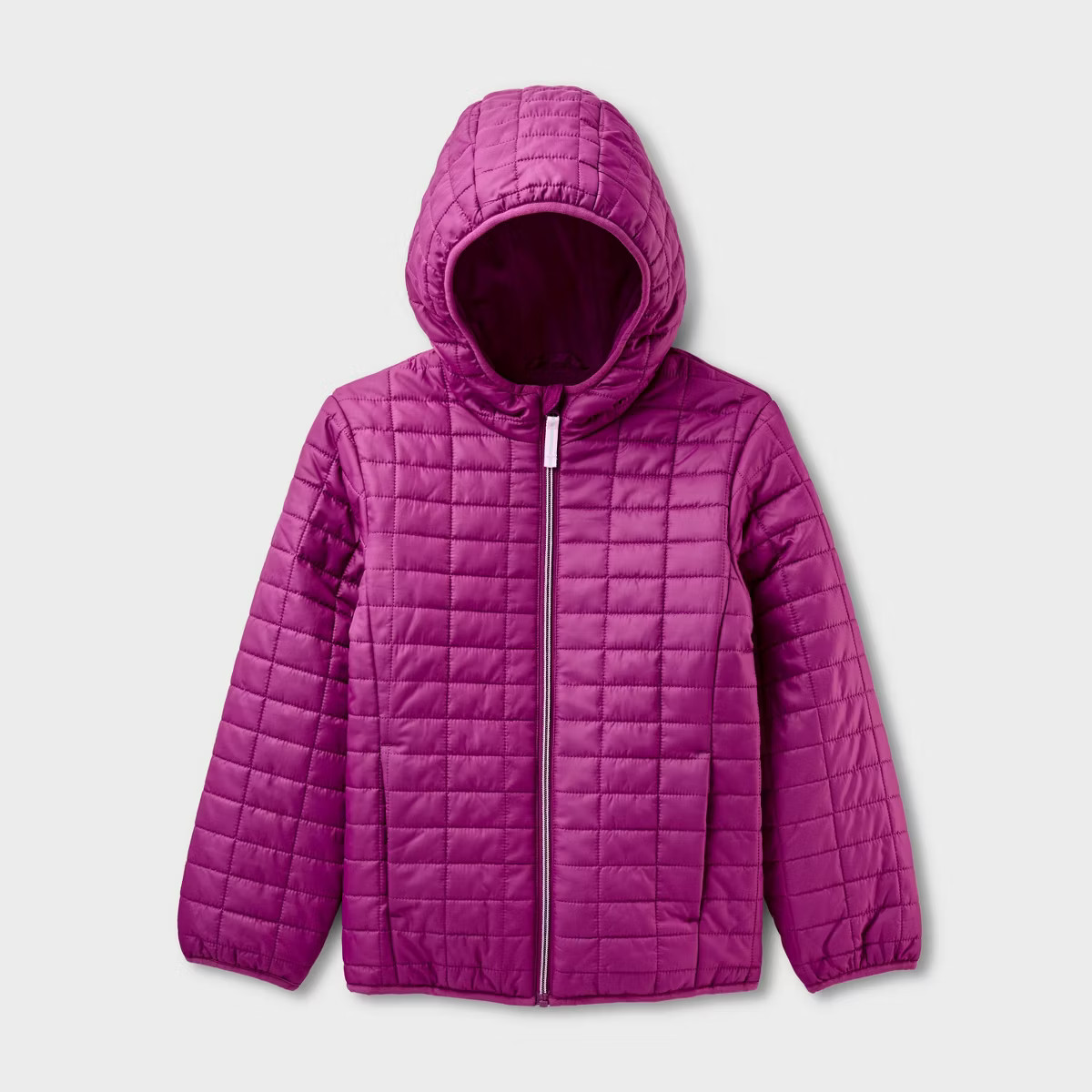 Kids' Hooded Puffer Jacket - Cat & Jack™ Purple/Dark Pink M | Target