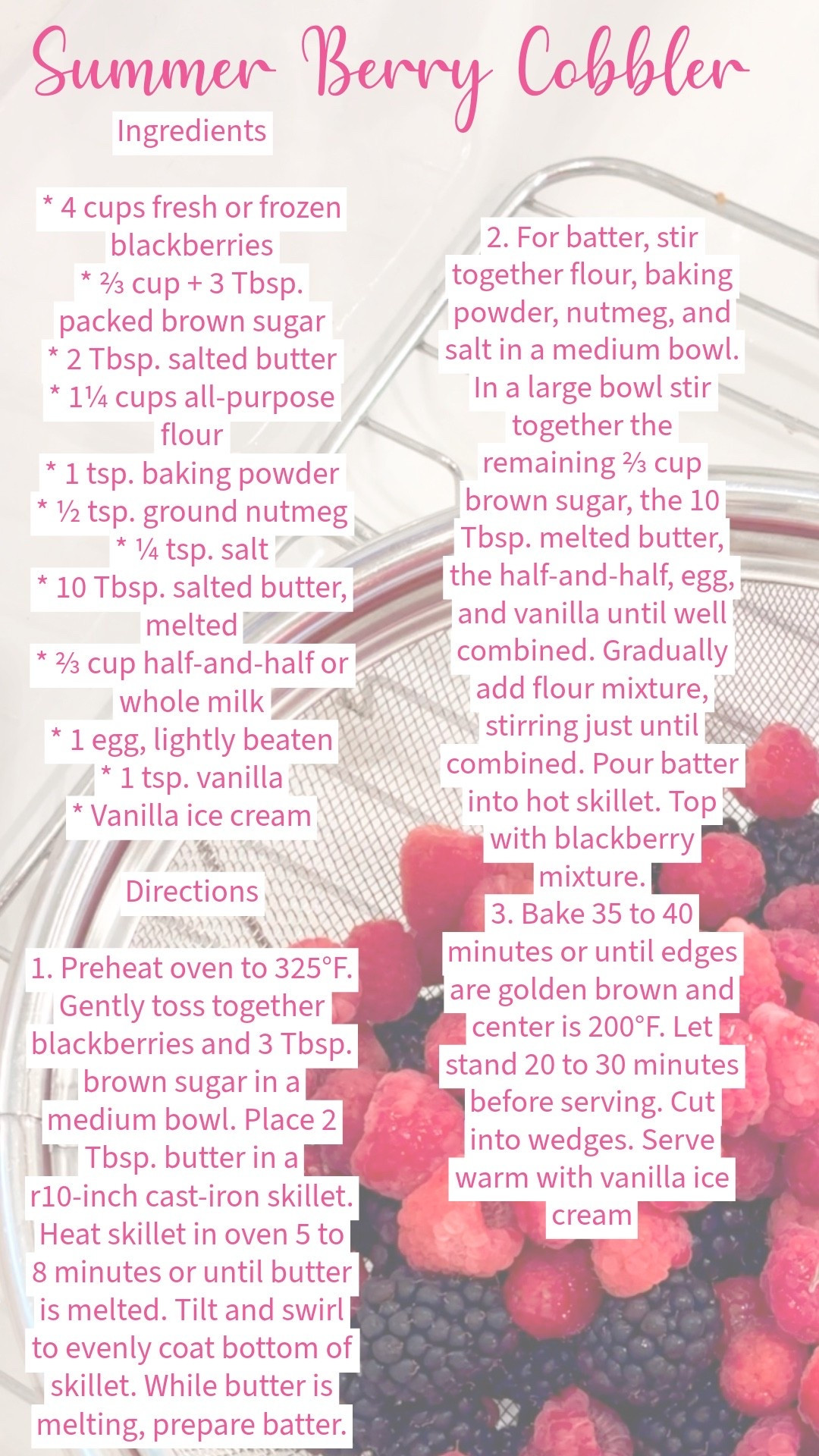 Berry cobbler recipe