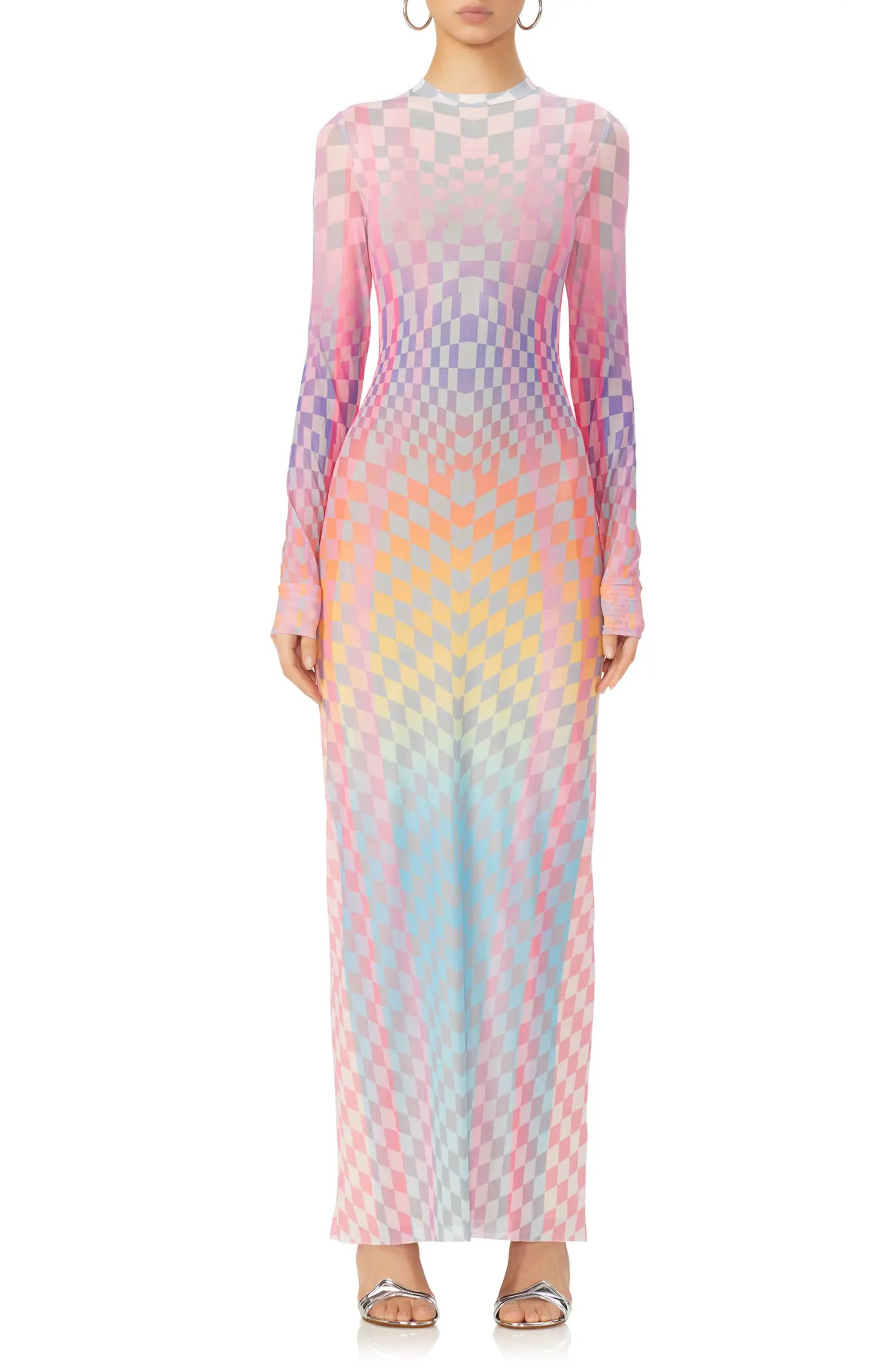 Didi Long Sleeve Mesh Maxi Dress | Nordstrom