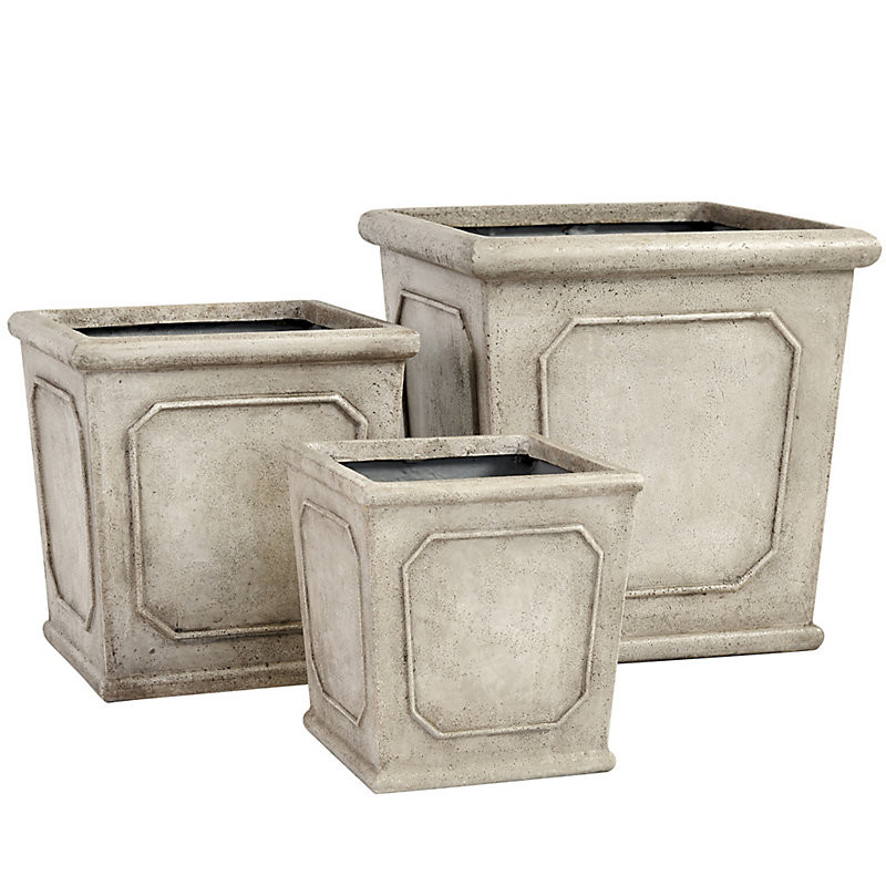 Rodin Square Planter - Stone, Medium - Ballard Designs | Ballard Designs, Inc.