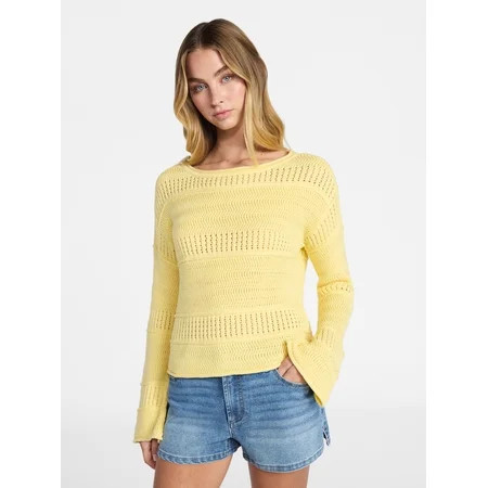 No Boundaries Boat Neck Pullover Sweater, Midweight, Women's XXS-XXL | Walmart (US)