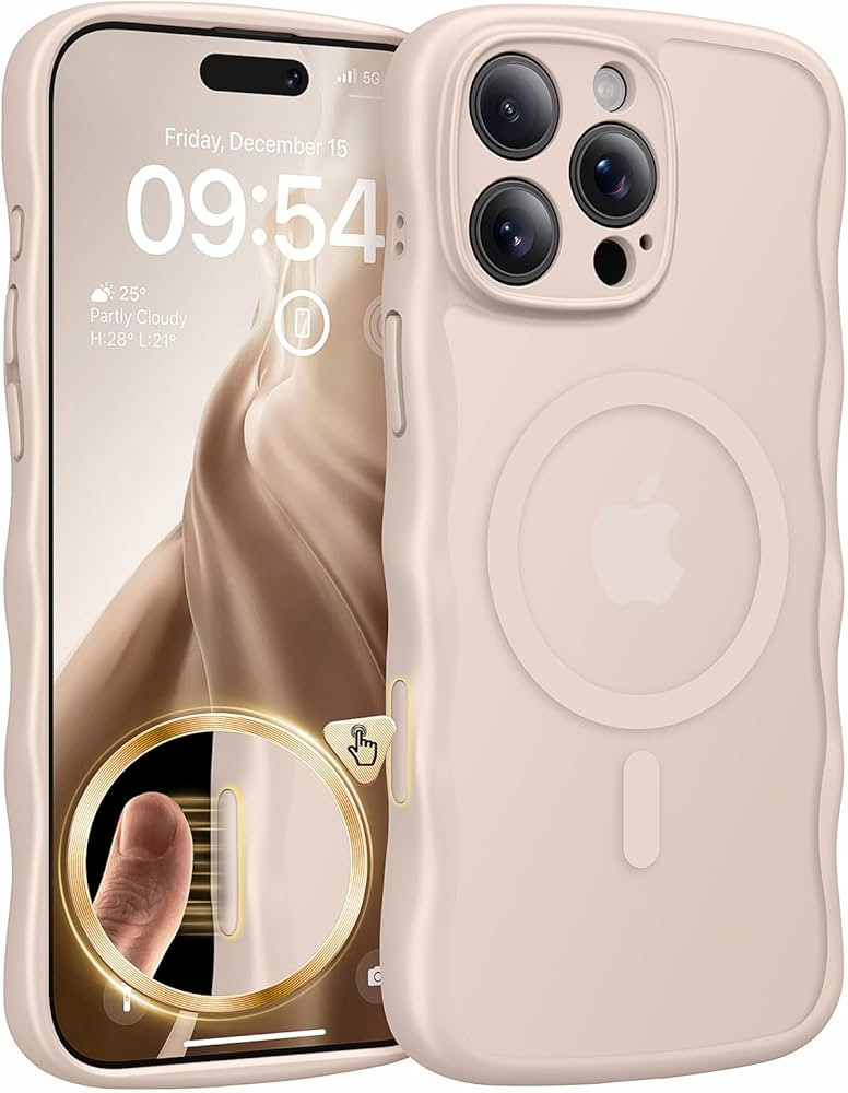 TAURI Magnetic for iPhone 16 Pro Max Case, Cute Wavy Design [Full Camera Protection] [Compatible ... | Amazon (US)