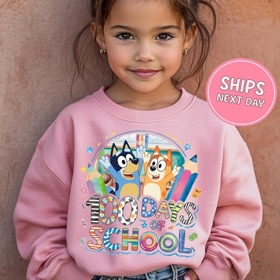100 Days of School Sweatshirt Blue Dog 100 Days of School Sweatshirt Happy 100 Days of School Swe... | Etsy (US)
