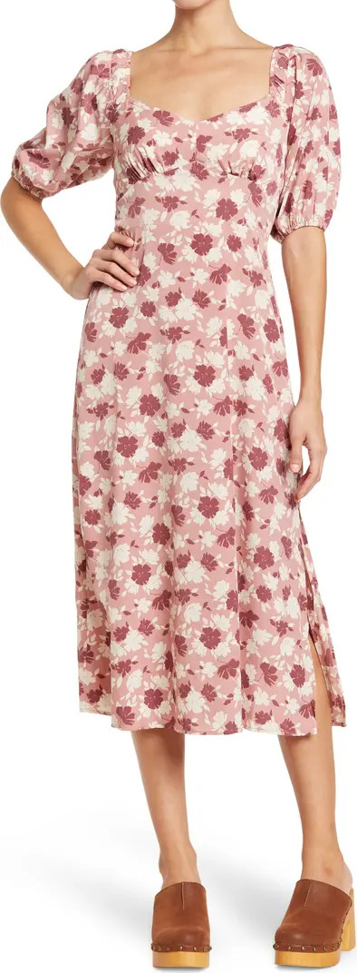 LUSH Floral Elbow Sleeve Midi Dress | Nordstromrack | Nordstrom Rack