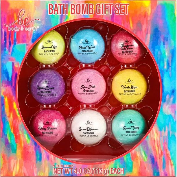 Body & Earth Signature Bath Bomb Set, 4 oz, 9 Count | Walmart (US)
