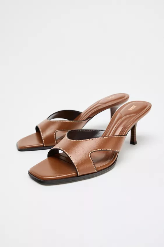STITCHED HEEL SANDALS | Zara US