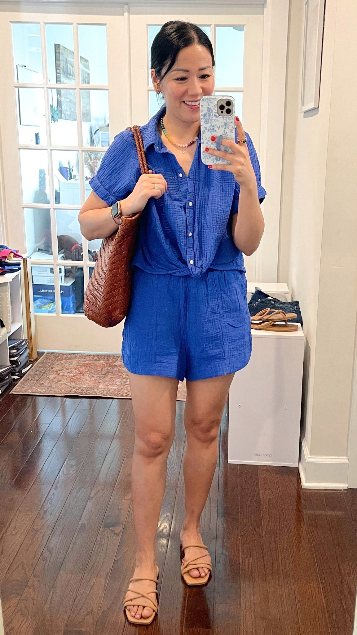 Top and shorts - size small
Sandals are true to size

#LTKootd #LTKSeasonal #LTKOver40