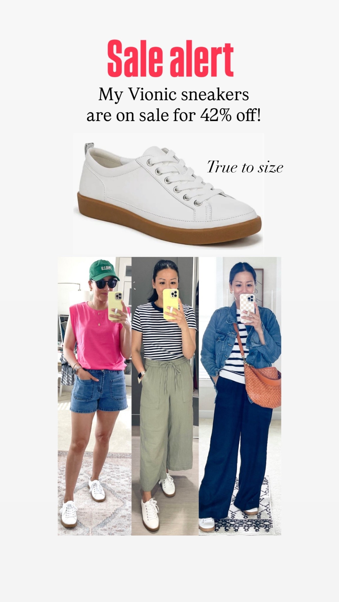 Vionic Winny sneakers are true to size


#LTKSaleAlert #LTKOver40