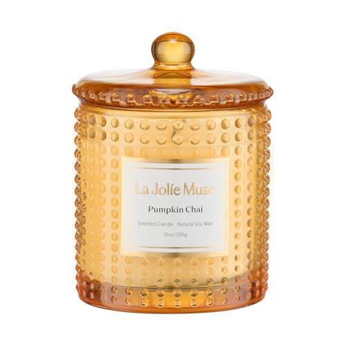 LA JOLIE MUSE Pumpkin Chai Scented Candle, Fall Candles, Natural Soy Candles for Home Scented, 75 Hours Long Burning, 10 oz | Amazon (US)