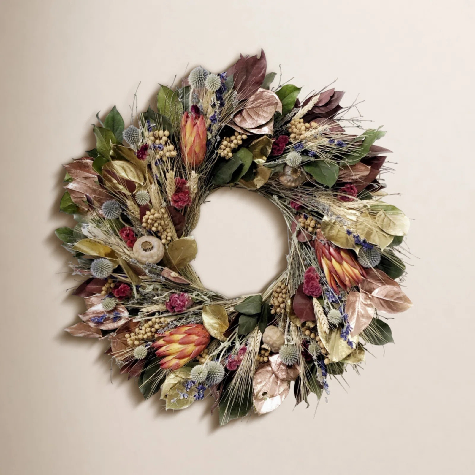 August Grove® Preserved Autumn Elegance Salal Greenery Wreath & Reviews | Joss & Main | Joss & Main