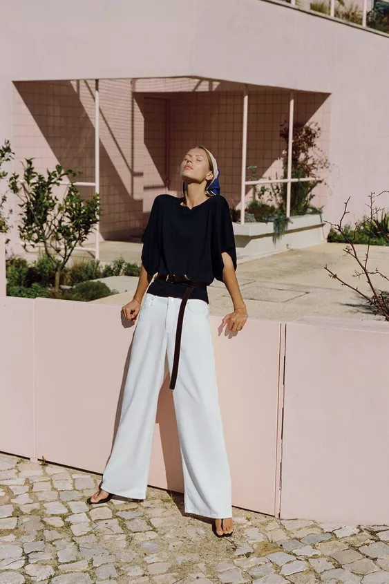 KNIT TOP WITH WIDE SLEEVES | Zara UK