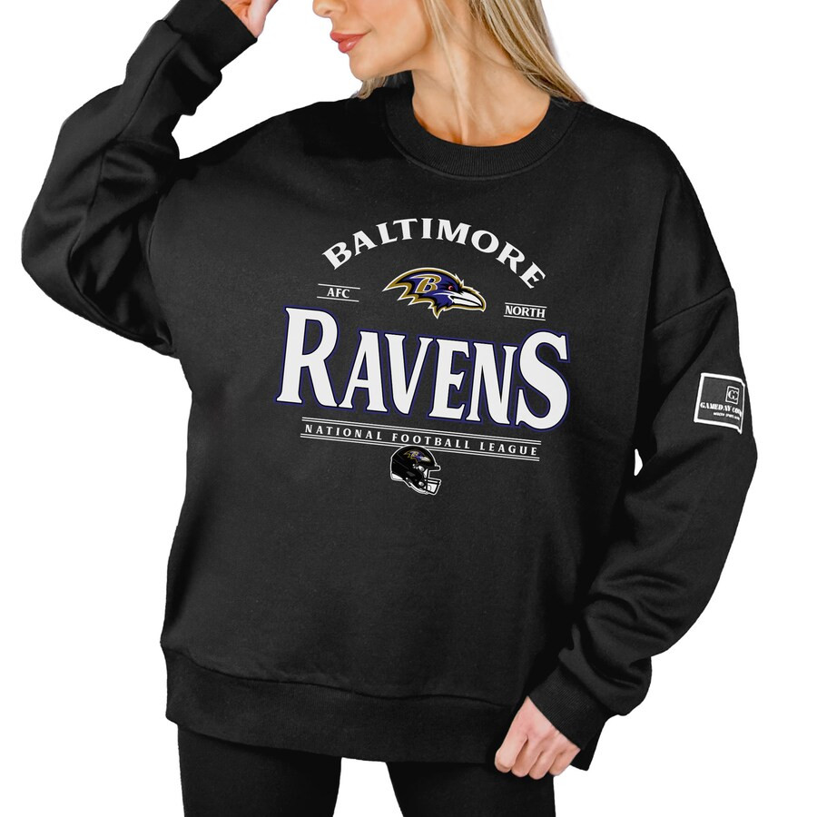 Baltimore Ravens Gameday Couture Women's Oversized Players Only Black Label Pullover Sweatshirt -... | Fanatics