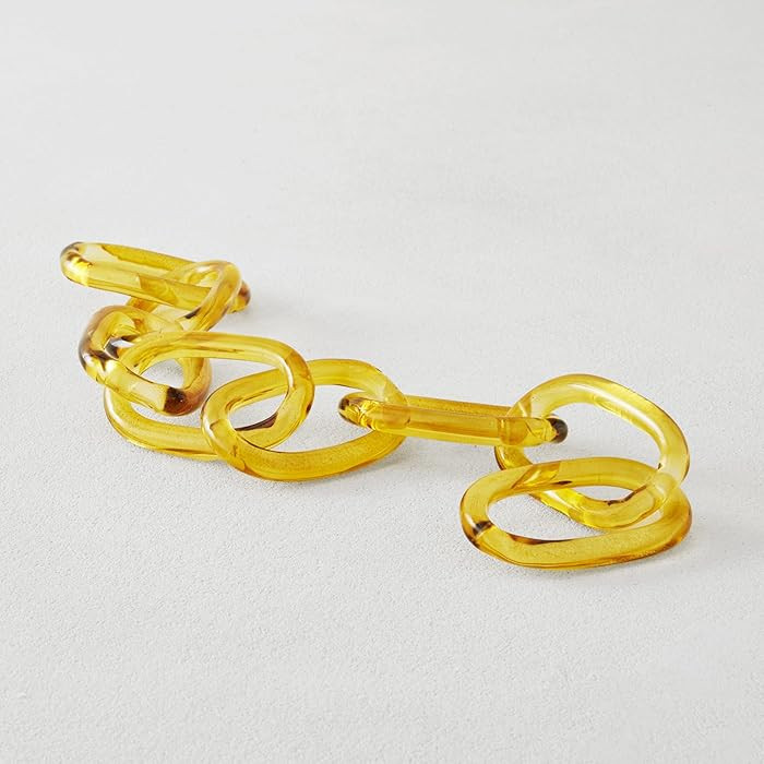 Z Gallerie Glass Chain Elegant Amber Decorative Accessories for Living Room, Bedroom & Bookshelve... | Amazon (US)