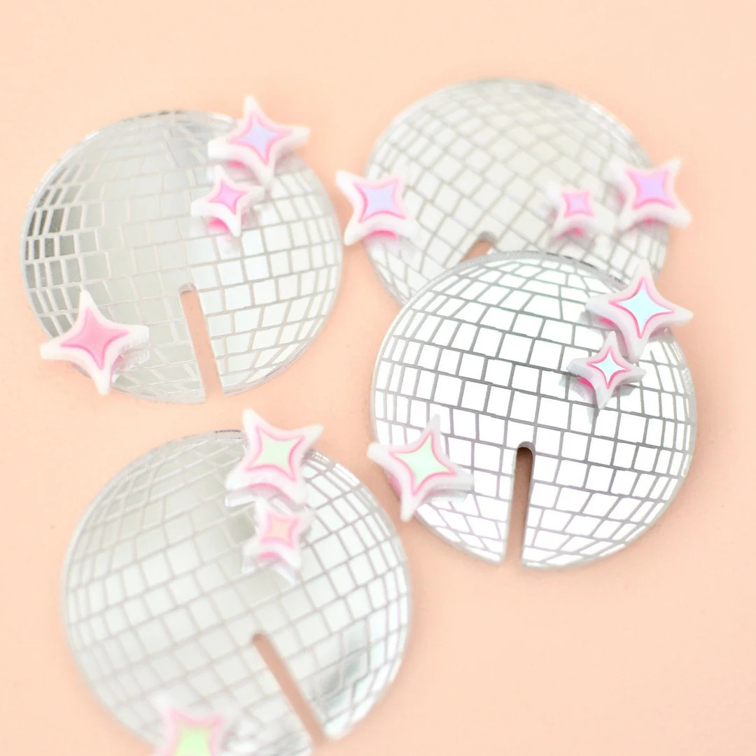 Disco Ball Drink Tag, Mirror Ball Drink Charm, Disco Bachelorette Party Decor, Last Disco Theme D... | Etsy (US)