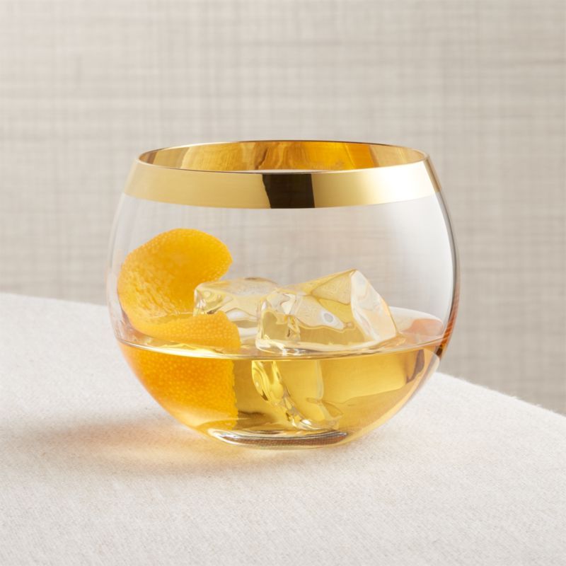 Pryce Gold Rocks Glass + Reviews | Crate & Barrel | Crate & Barrel