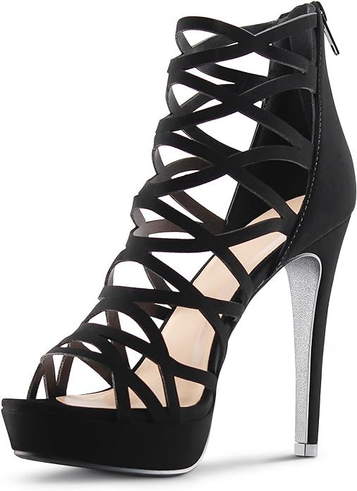 MARCOREPUBLIC Alexandra Womens Open Toe High Heels Platform Shoes Stiletto Dress Sandals | Amazon (US)