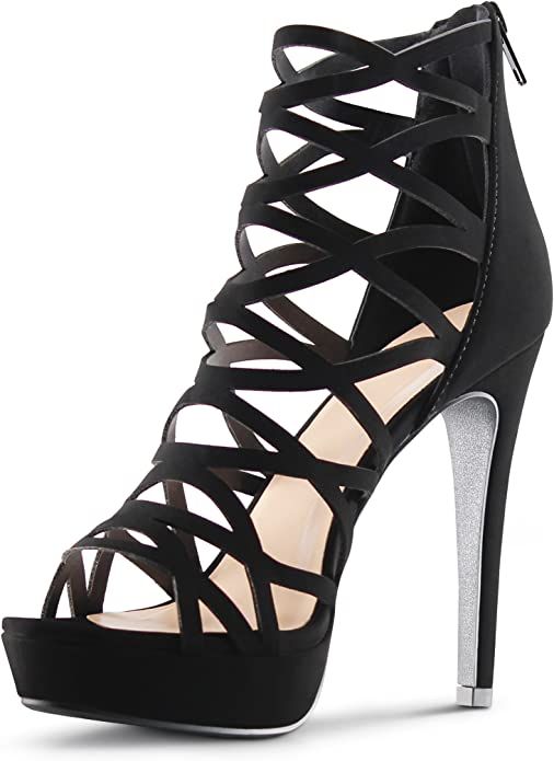 Alexandra Womens Open Toe High Heels Platform Shoes Stiletto Dress Sandals | Amazon (US)