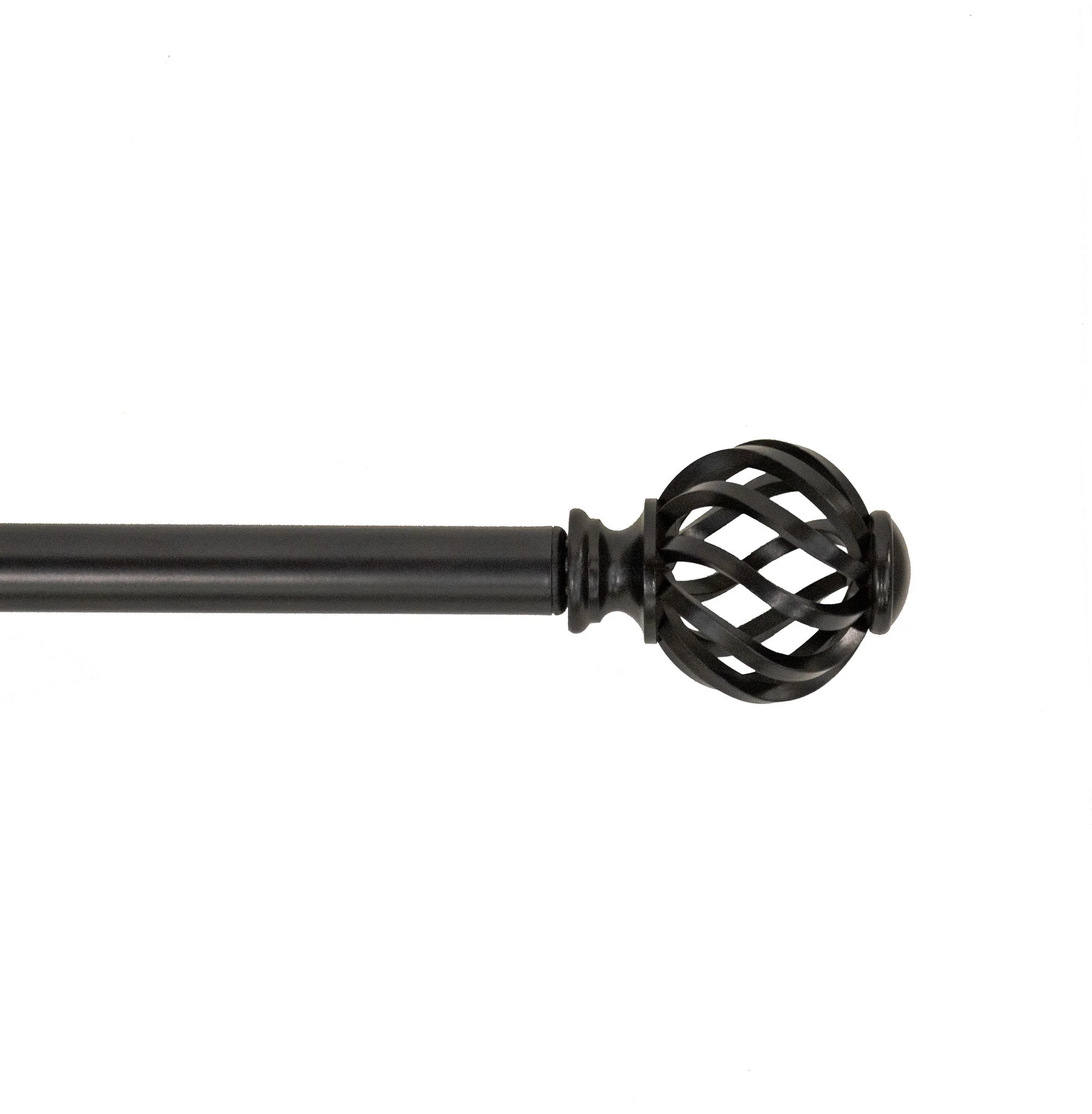 Mainstays 3/4" Black Twist Cage Single Curtain Rod, 30-84", Black | Walmart (US)