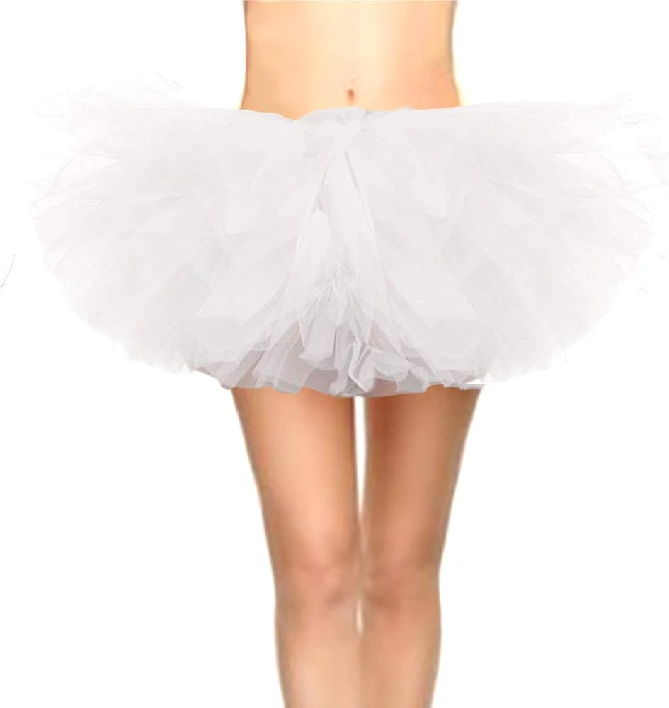 CahcyElilk Women's Mini Puffy Bubble 6-Layered Ballet Run Halloween Tutu Costume | Amazon (US)