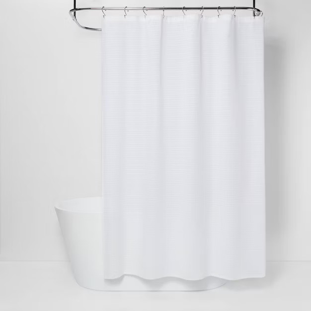 Woven Stripe Shower Curtain White - Threshold™ | Target