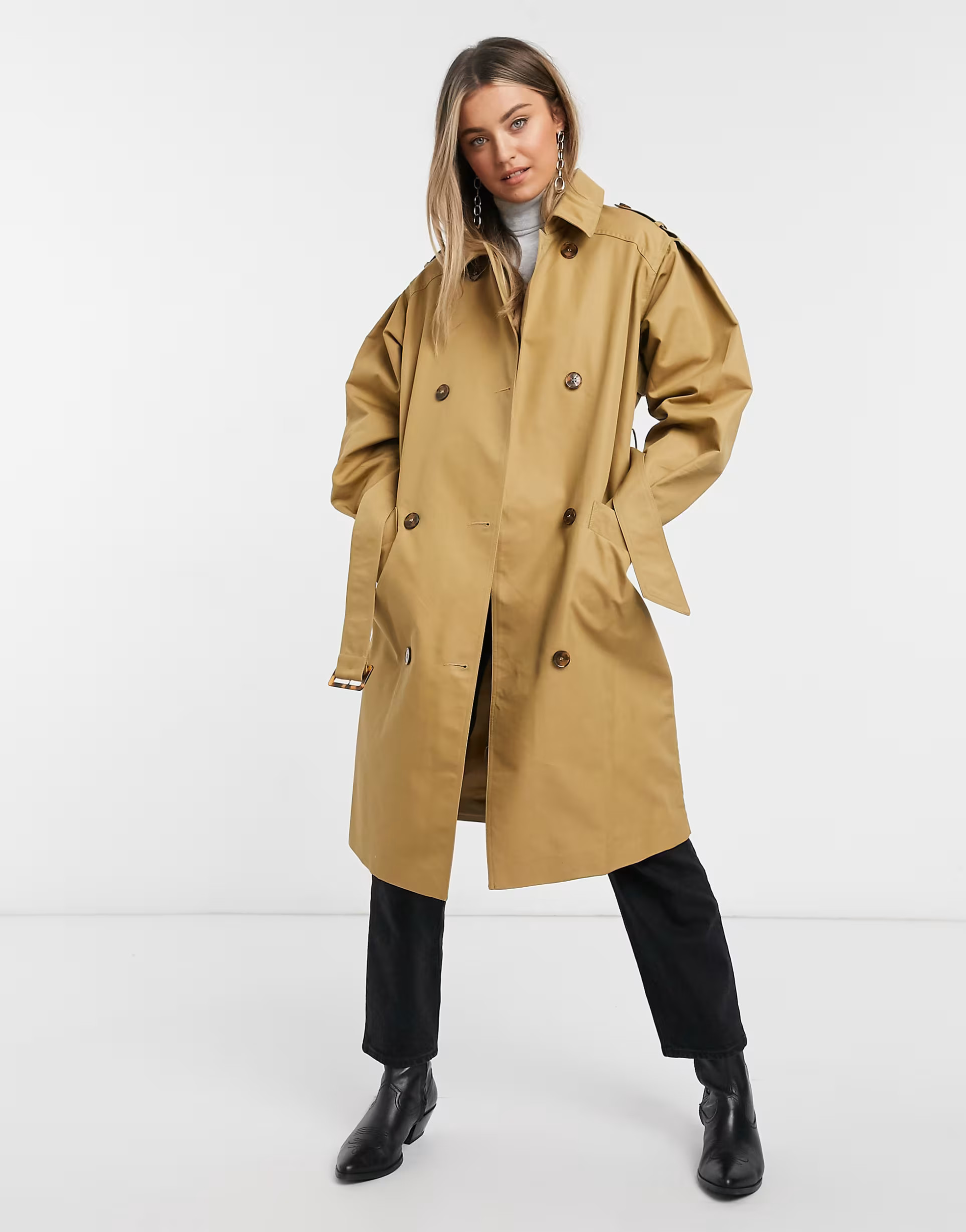 Miss Selfridge trench coat in camel | ASOS (Global)