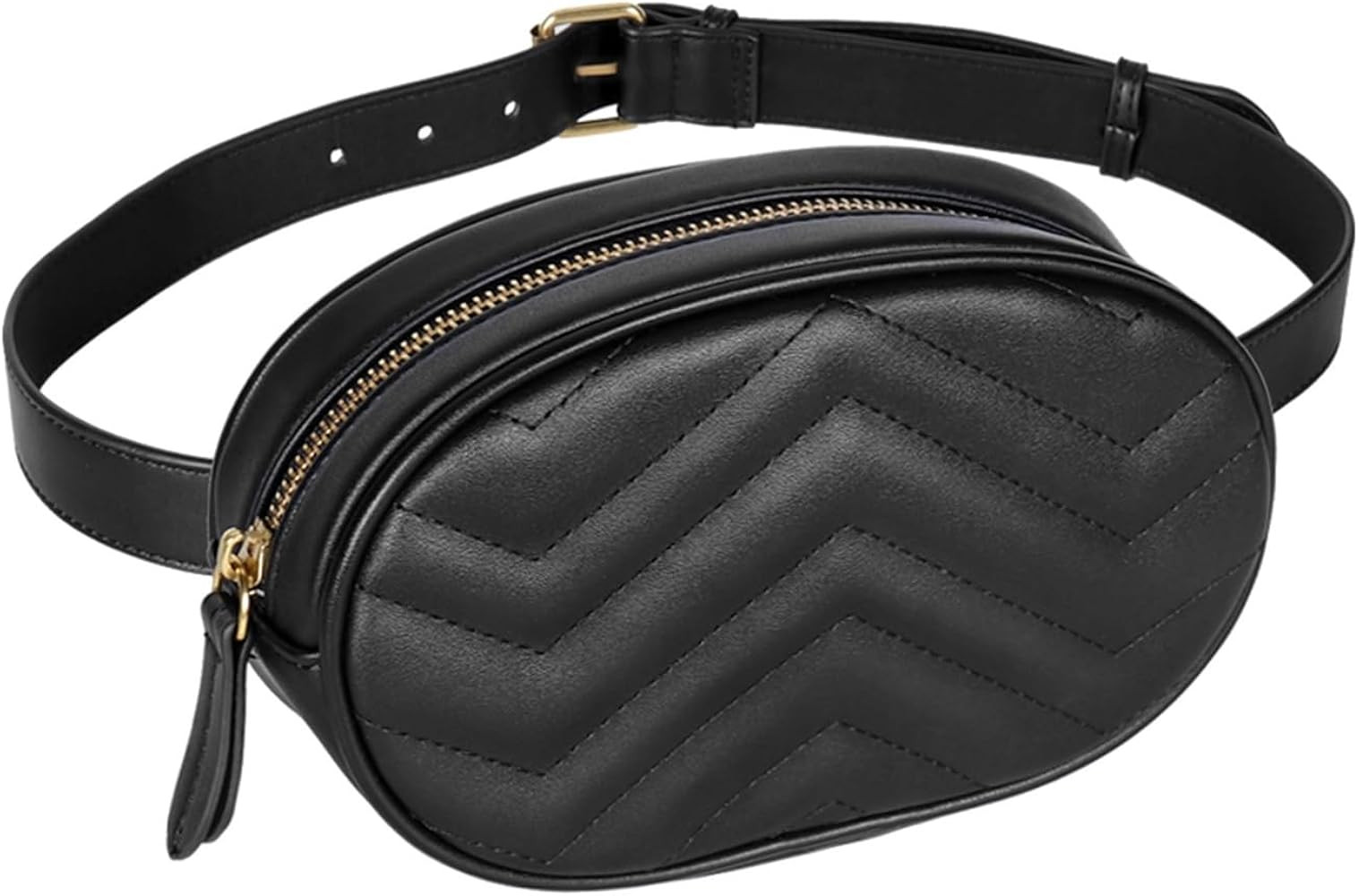TEMKIN Women Belt Bag Crossbody Bag PU Leather Casual Chest Packs Ladies Wide Strap Message Bag (... | Amazon (US)