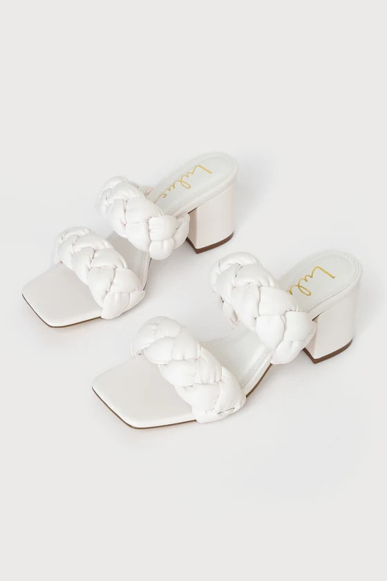 Sawnie White Woven High Heel Sandals | Lulus (US)