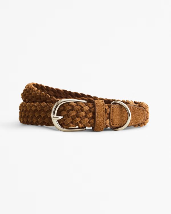 Braided Suede Circle Buckle Belt | Abercrombie & Fitch (US)