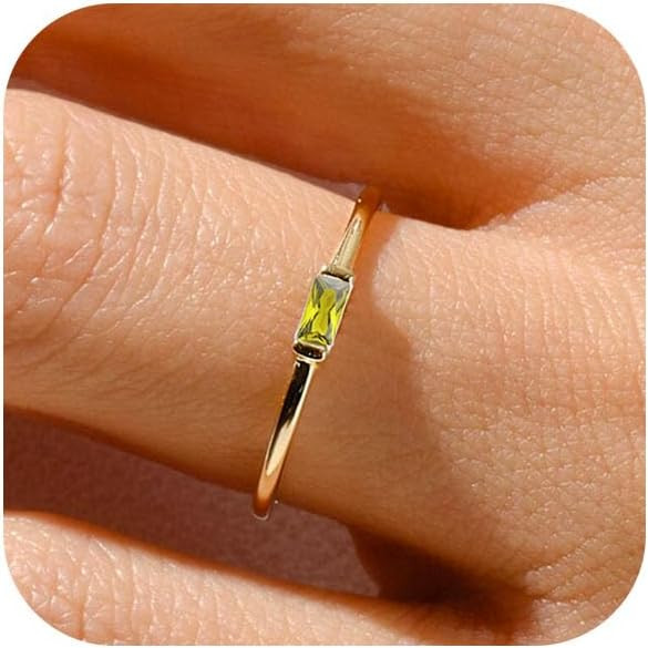 RLMOON Birthstone Gold Rings for Women Non Tarnish Gold Stackable Ring | Amazon (US)