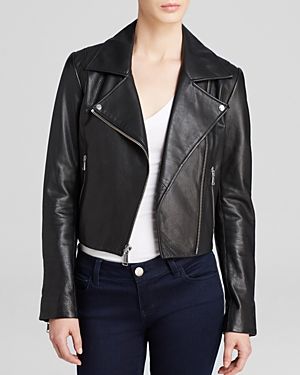 Andrew Marc Caitlyn Structured Moto Leather Jacket | Bloomingdale's (US)