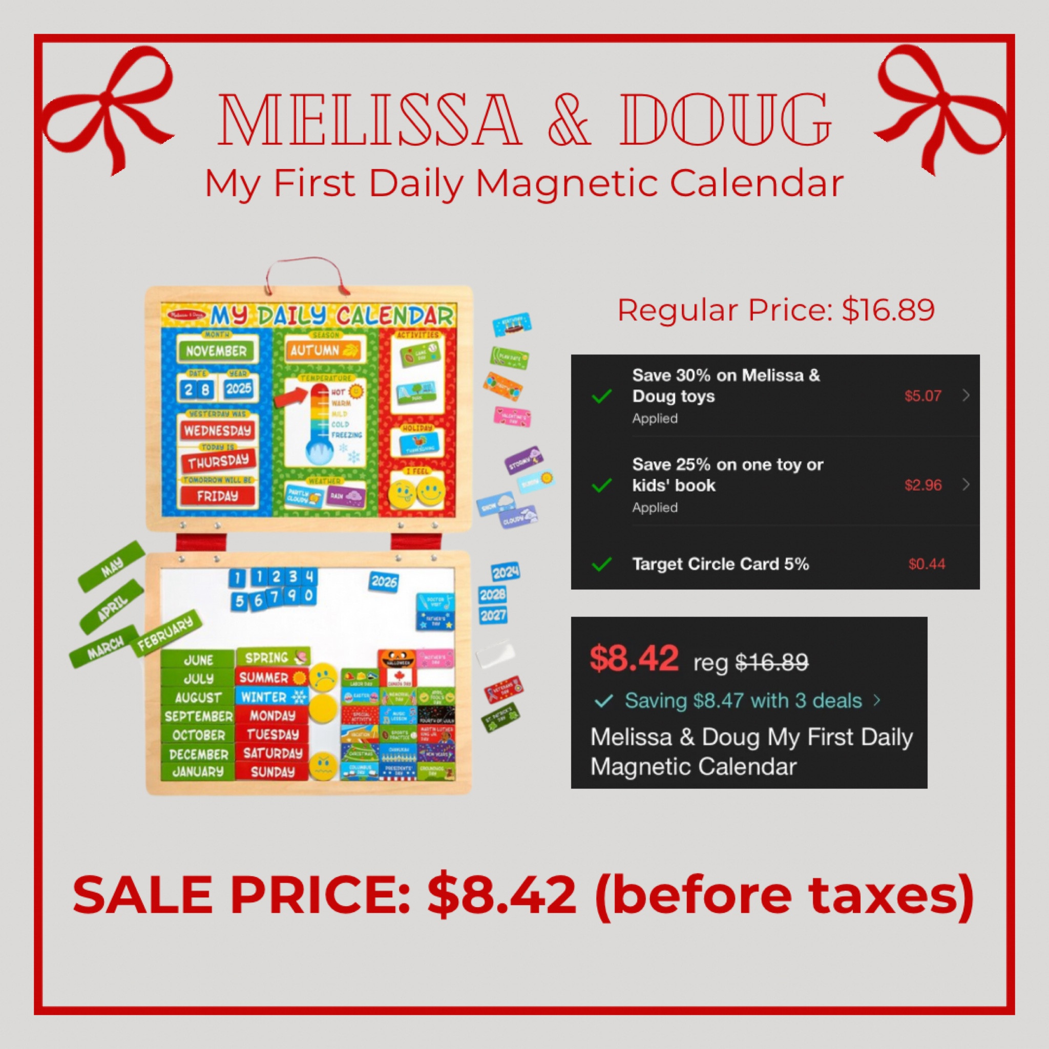 Melissa & Doug Magnetic Calendar 

#LTKHoliday #LTKKids #LTKGiftGuide