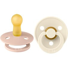 Set of 2 Colour Natural Rubber Pacifier Baby Blue / White, 0-6 Months | Indigo (CA)